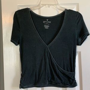 Gray shirt sleeve top